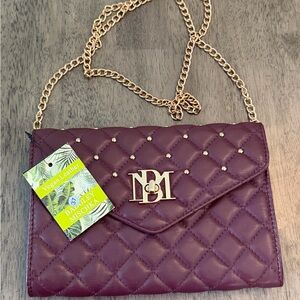 NWT Badgley Mischka Diamond Quilt Convertible Crossbody Bag
